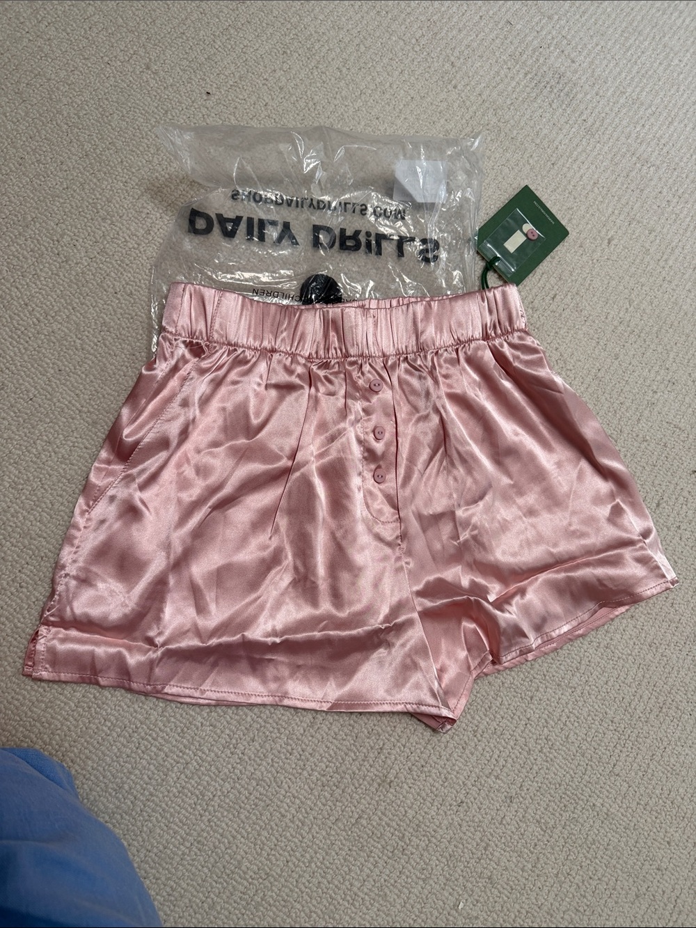 Brand XS/S NEW Daily Drills Satin Pink Elastic-Waist Women's Shorts
